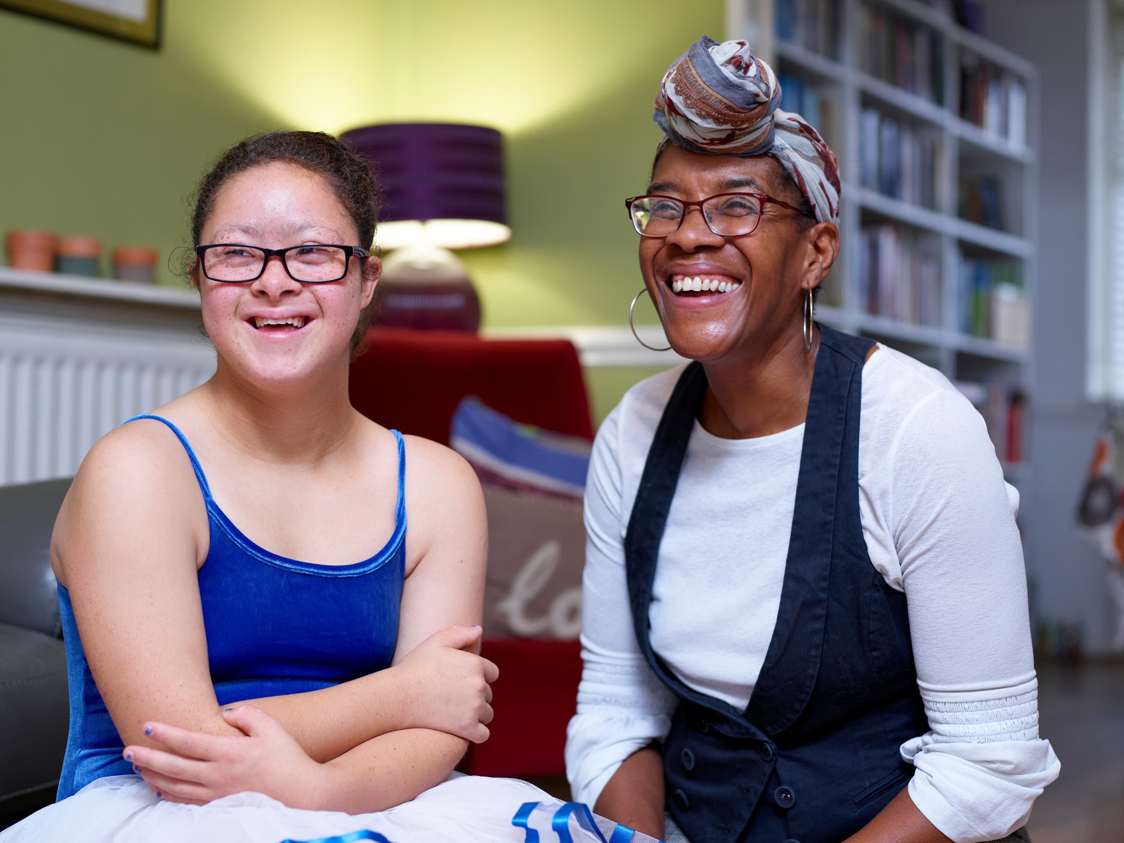 Caregiver assisting patient